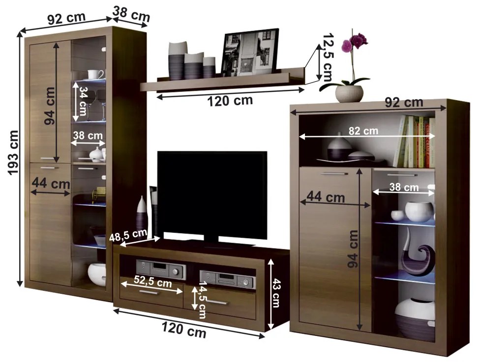 Nappalibútor LED világítással, dió warmia, TOGO 2 NEW