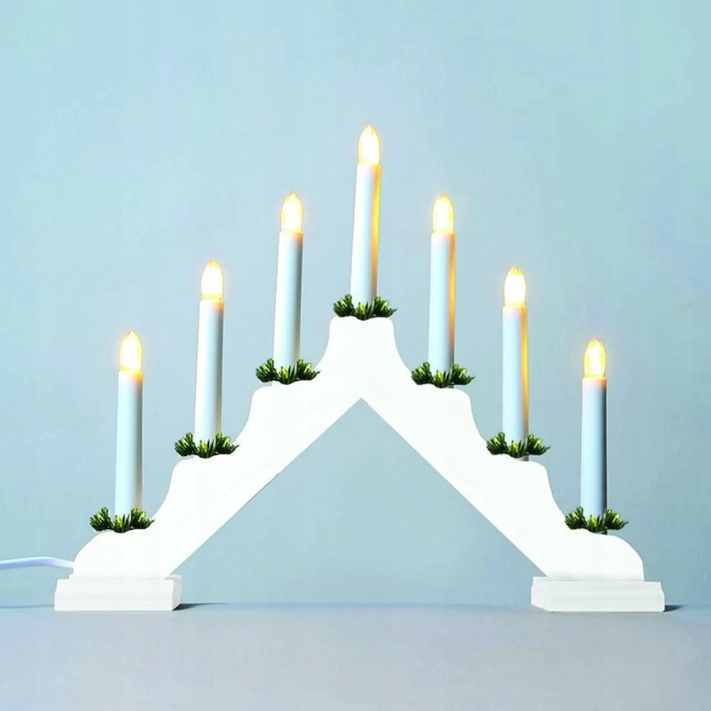 Exihand adventi gyertyatartó Led 2262-210 fa fehér, 7x34/0.2W