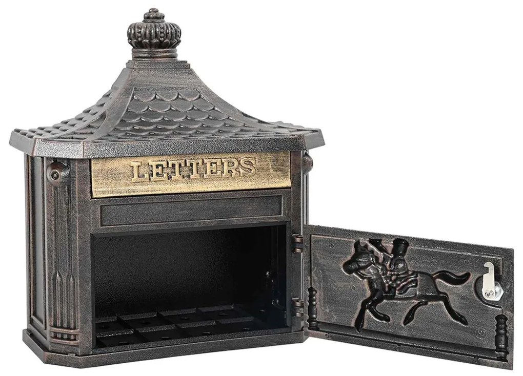 vidaXL Fali Postafiók Bronz 40.5 x 15.5 x 44 cm Öntött alumínium