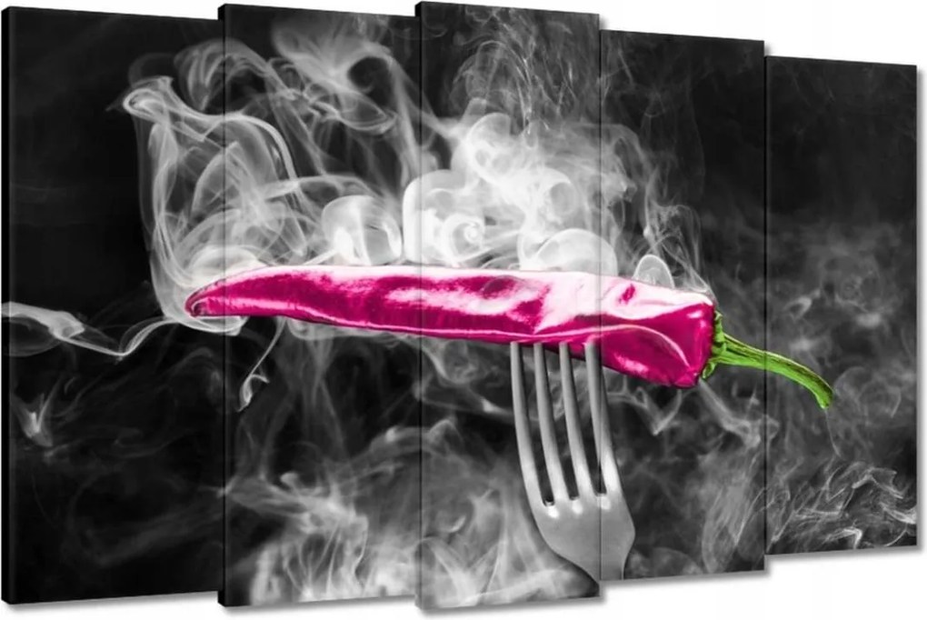 Vászonkép 150x95 Rózsaszín paprika a füstben