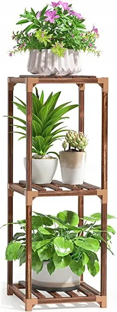 Virágágyás Fa Virágtartó Állvány Virágtartó Növények Könyvespolc 3 Polc