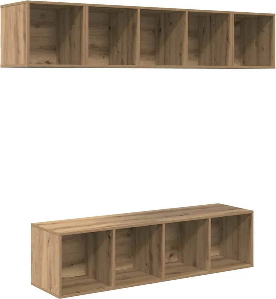 vidaXL TV szekrény garnitúra 4 pcs Artisan tölgy Faanyag