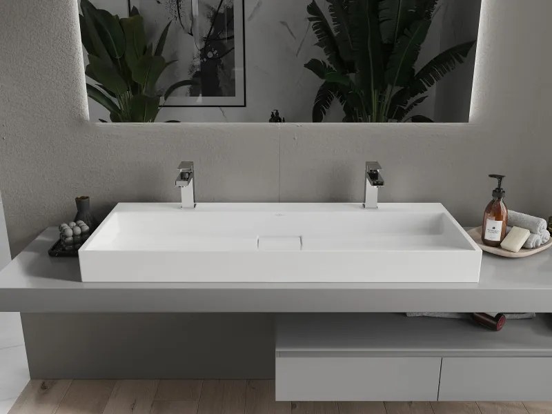 Mexen Ava pult feletti mosdó konglomerátumból 2/O 120 x 46 cm, fehér - 23011202