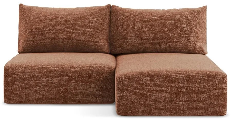 Téglavörös kinyitható-tárolóhelyes sarokkanapé (jobb oldali) Kalena – Makamii