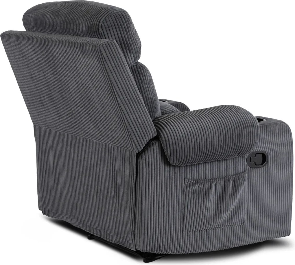 Dönthető fotel szürke kordbársony, TORRES