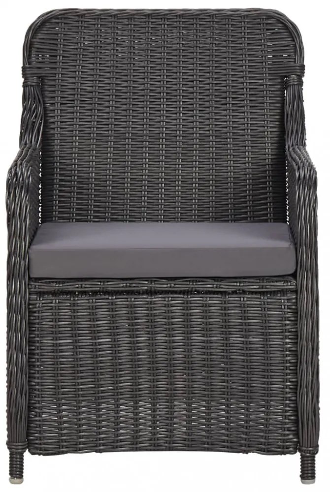 7 részes fekete kültéri polyrattan étkezőgarnitúra