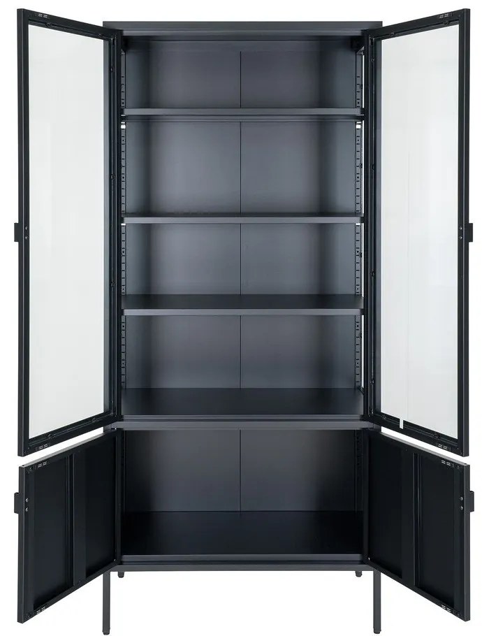 Fekete fém tálalószekrény 80x180 cm Brisbane – House Nordic