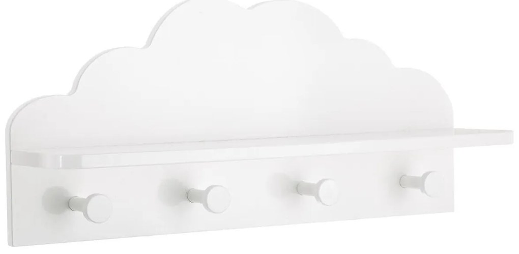 CLOUD fehér gyerekpolc akasztóval