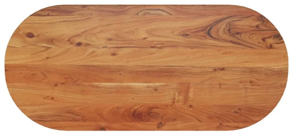 tömör akácfa ovális asztallap 110 x 50 x 2,5 cm