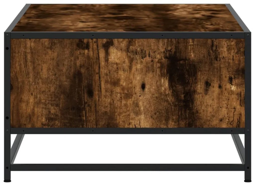 füstös tölgy szerelt fa és fém dohányzóasztal 100 x 57 x 35 cm