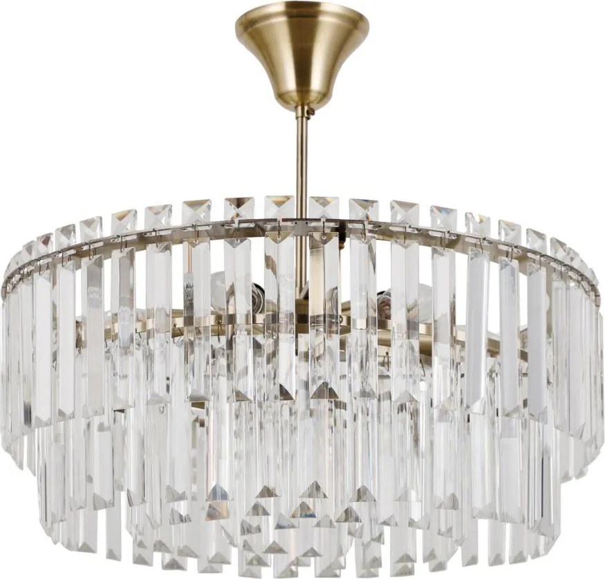 ITALUX PND-22320-6-ABR BUENA Kristály Függesztett Lámpa Antik Bronz, Átlátszó E14 IP20