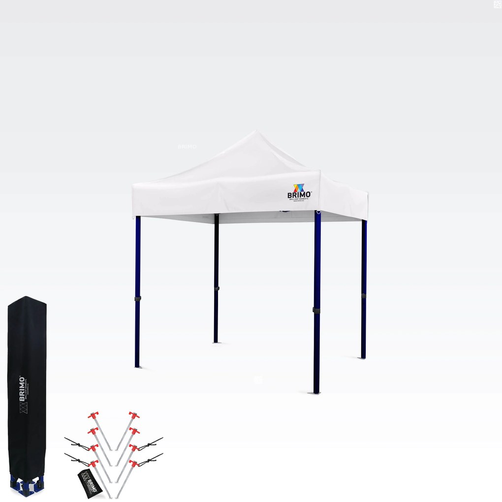 Összecsukható sátor 2x2m: Acél 45mm, 100% Vízálló - 3 oldalfal nélkül - Fehér