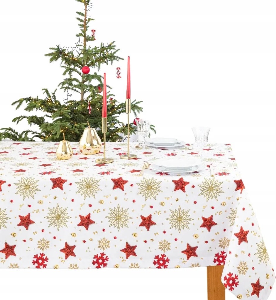 Fehér Abrosz, Csillagok 140cm x 220cm.