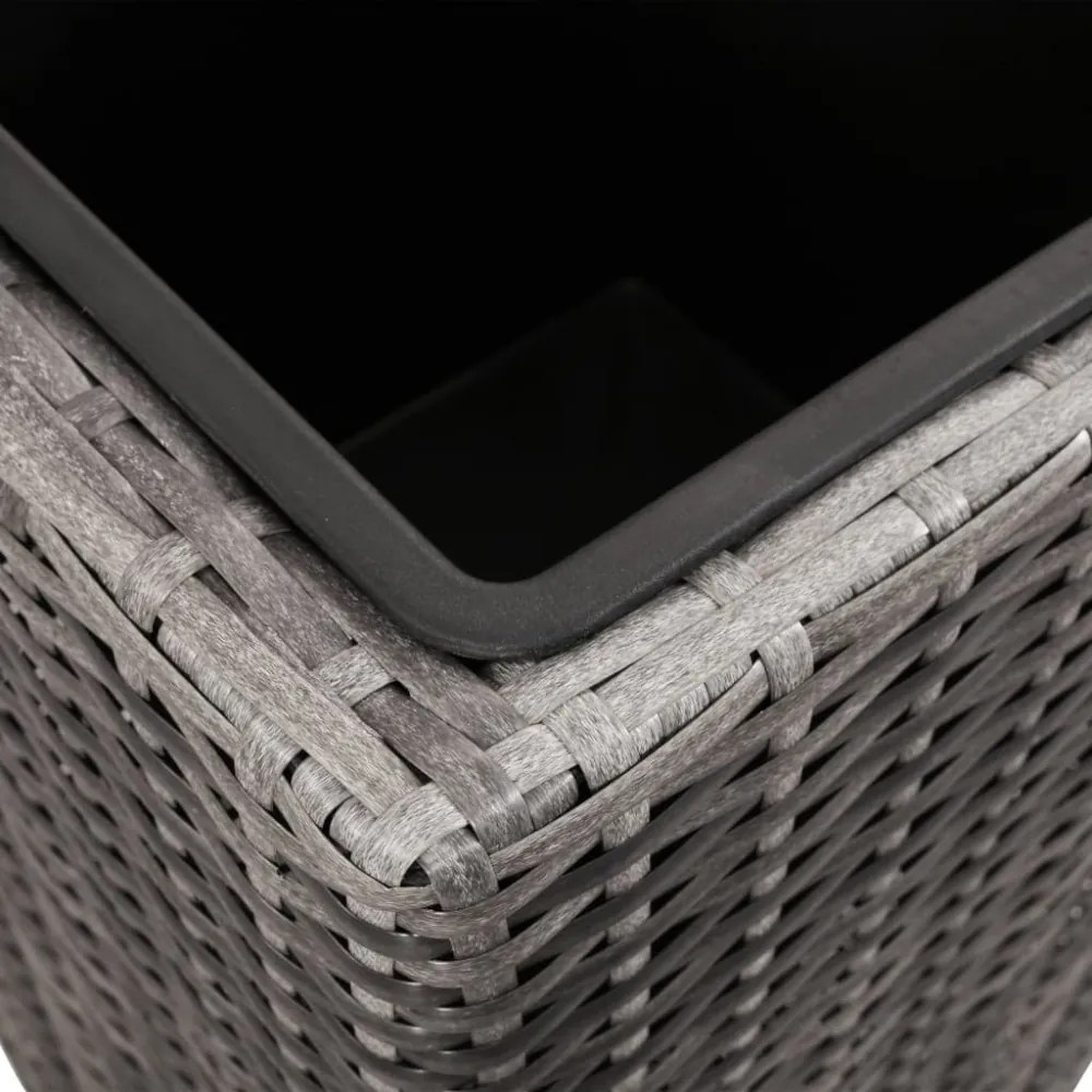 3 db szürke polyrattan kerti magaságyás