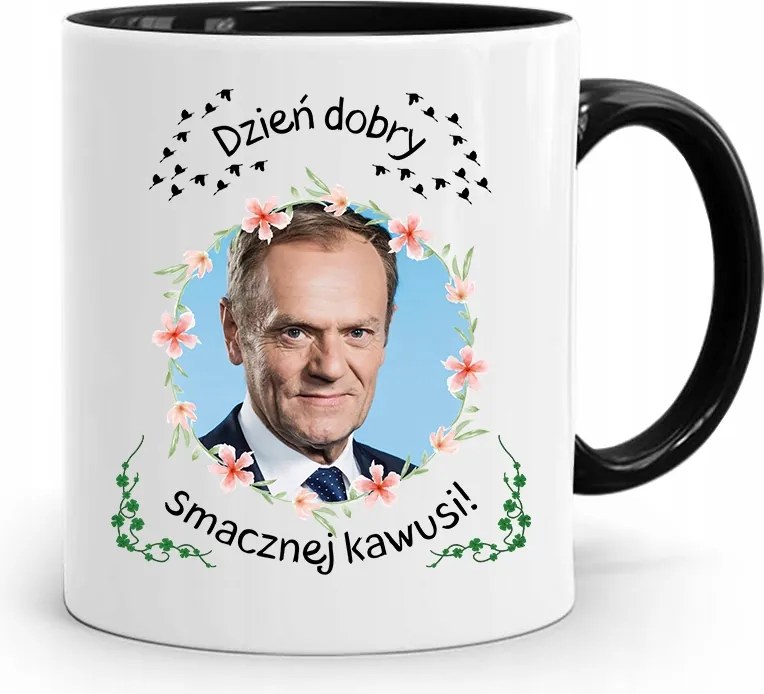 Donald Tusk Fekete Bögre Platform Ajándék fényképes nyomtatással