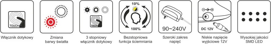 KAJA K-BL1153 CZARNY GAJA Fekete Színű Asztali Lámpa 9W LED 530Lm 3000-5700K IP20