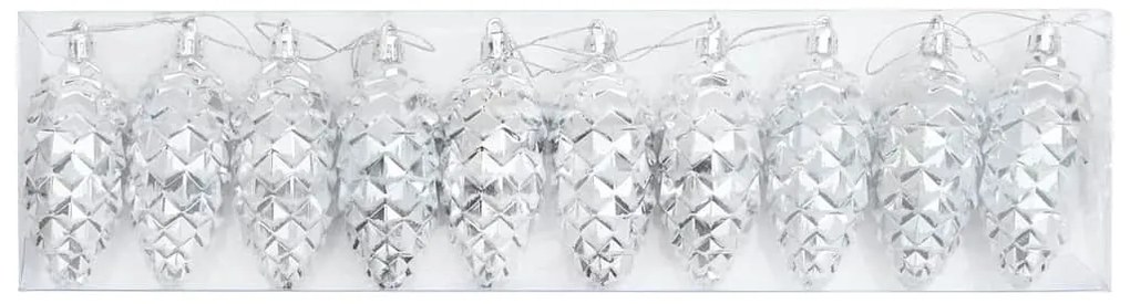 Karácsonyi tobozlabda 40 pcs Ezüst