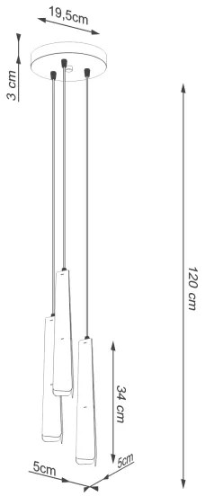 Sollux SL.1398 - Csillár zsinóron PRYSM 3xG9/8W/230V fehér