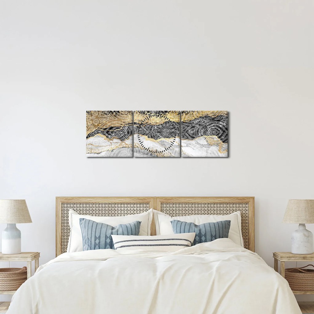 Kép - Mandala márványból (órával) (90x30 cm)