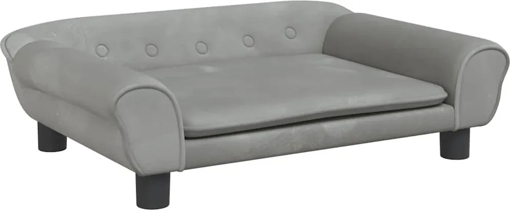 vidaXL világosszürke bársony gyerekkanapé 70 x 45 x 26 cm