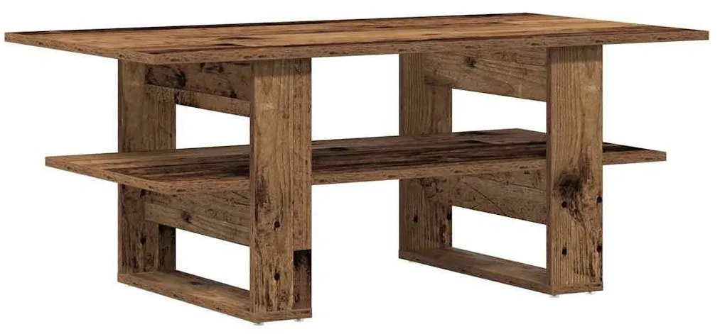 antik fa színű szerelt fa dohányzóasztal 102 x 55 x 42 cm