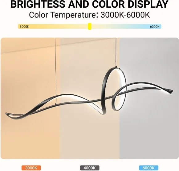 Brilagi - Dimmelhető LED függeszték kábellel SIGNATURE LED/55W/230V 120x23 cm fekete + távirányító