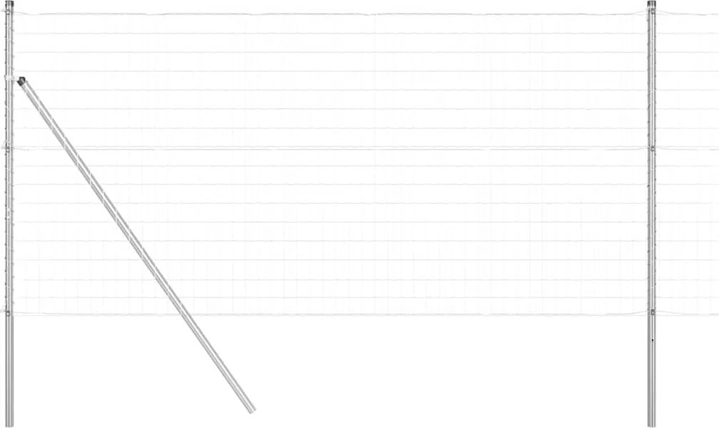 vidaXL Kerítés oszlopokkal Ezüst 1 x 10 m Acél és PVC