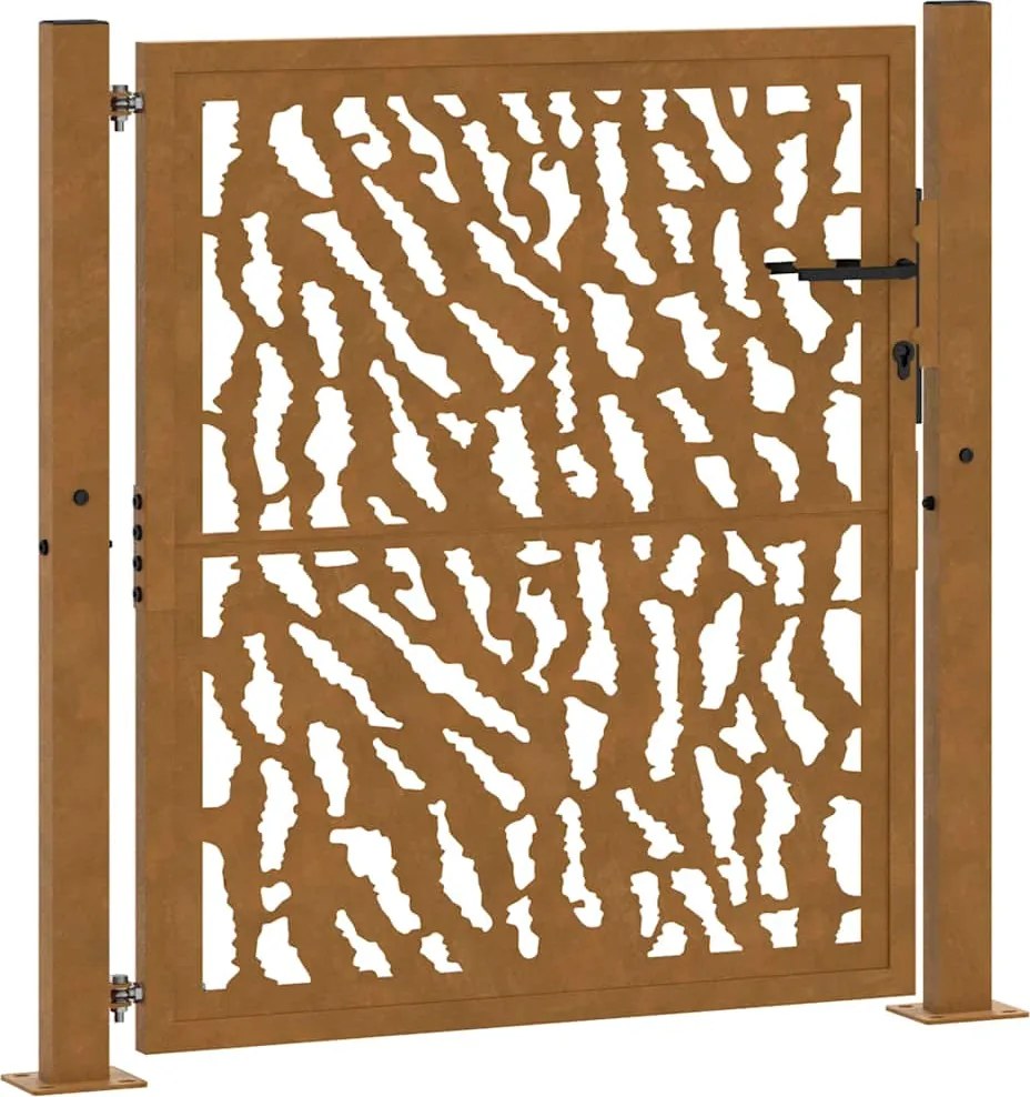 vidaXL kerti kapu 100x100 cm időjárásálló acél csíkmintás