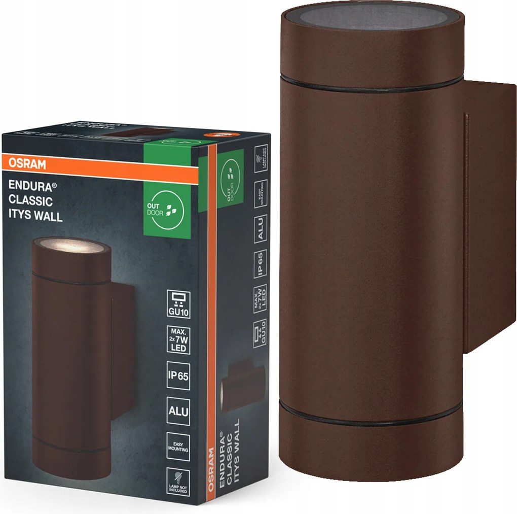 Kerti fali lámpa Kültéri homlokzati lámpa GU10 Barna IP65 Endura Osram