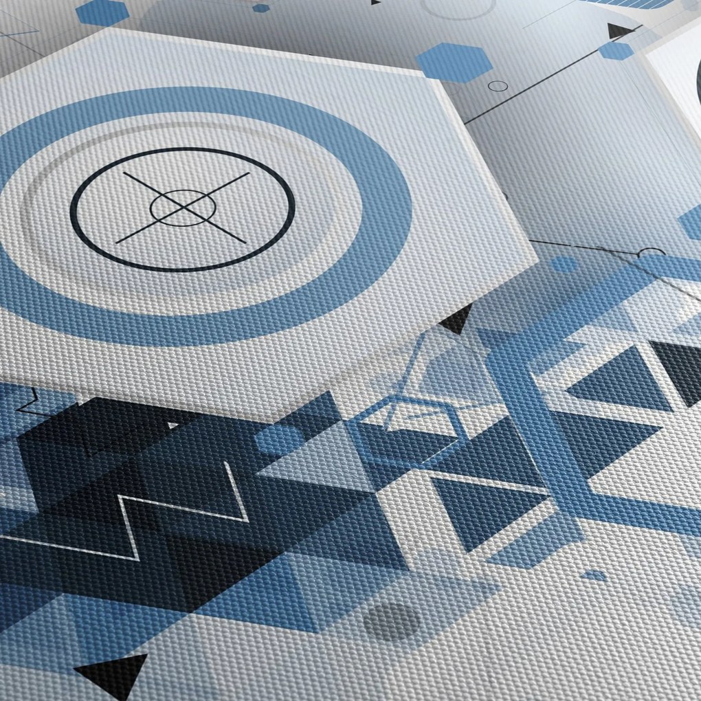 Kép - Geometriai absztrakció (órával) (90x30 cm)