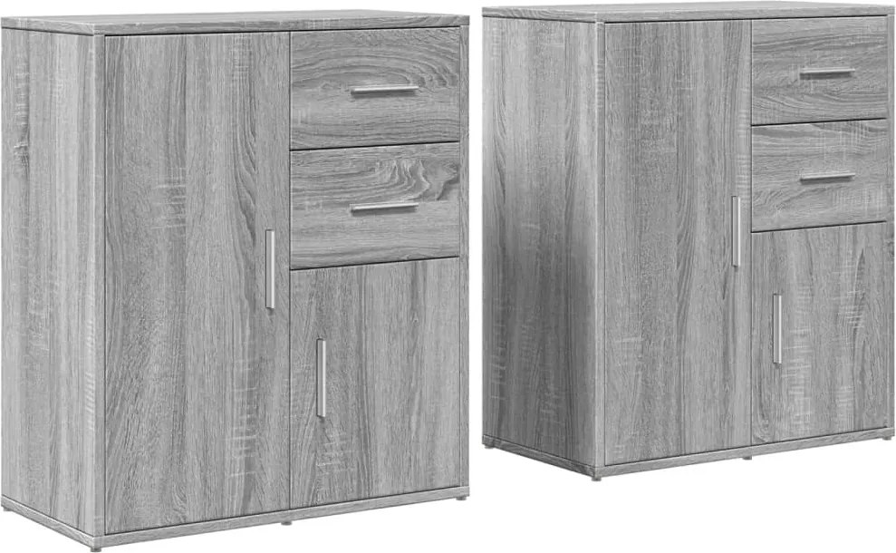 vidaXL 2 db szürke sonoma színű szerelt fa tálalószekrény 60x31x70 cm
