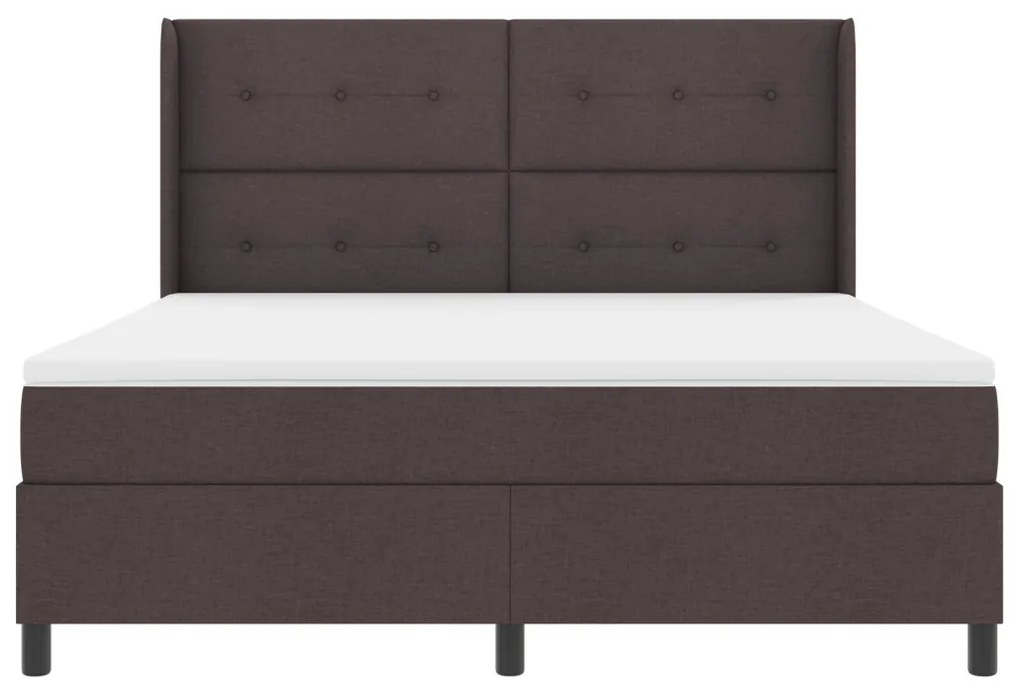 Boxspring Ágy Matraccal és LED világítással Sötétbarna 180x200 cm Szövet