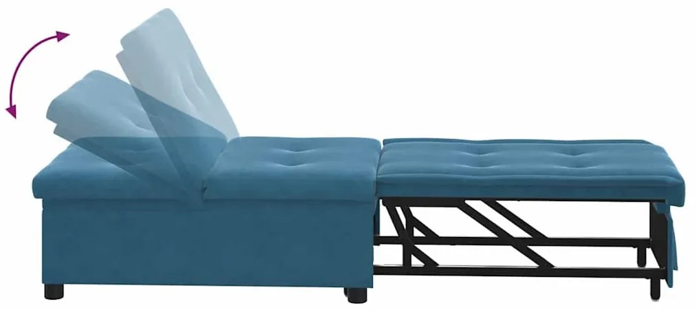 Kanapéágy Kék 67 x 194 x 38 cm Bársony