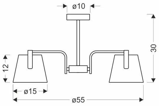 Csillár rúdon AMBERG 3xE14/40W/230V barna