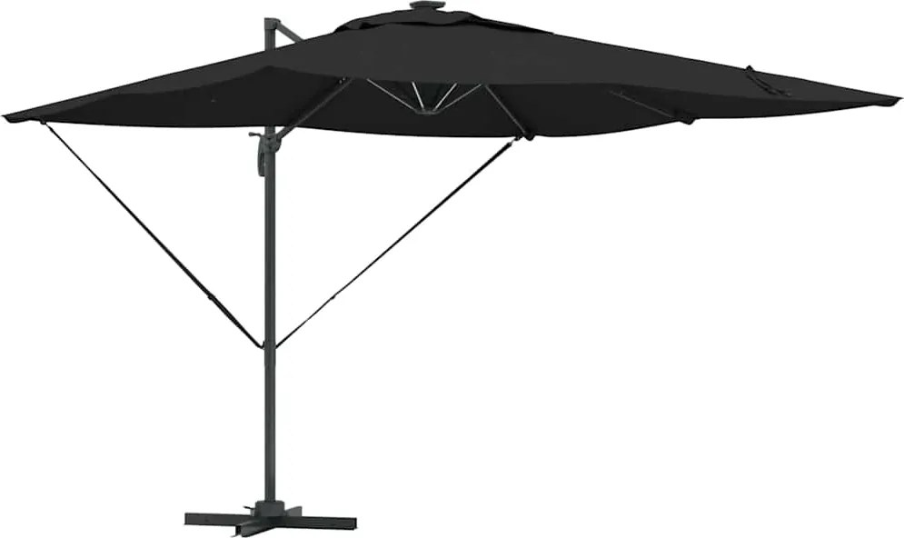 vidaXL Napernyő Fekete 286 x 284 x 270 cm Alumínium és poliészter