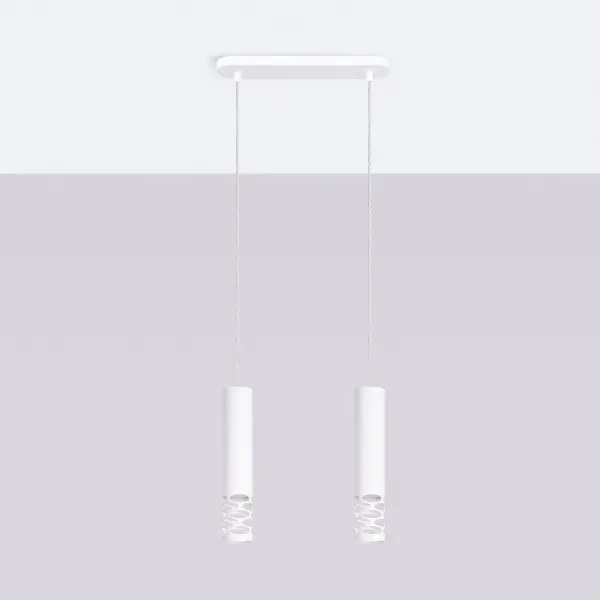 Sollux SL.1692 - Csillár zsinóron LIRO 2xGU10/10W/230V fehér