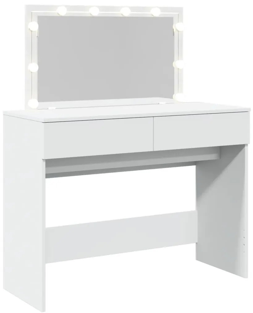 fehér fésülködőasztal LED-del 100 x 40 x 130 cm