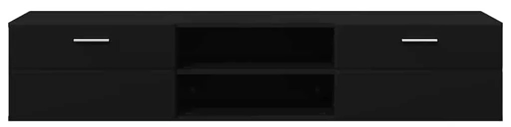 TV szekrény fiókkal polcokkal Fekete 150 x 39 x 30 cm Faanyag