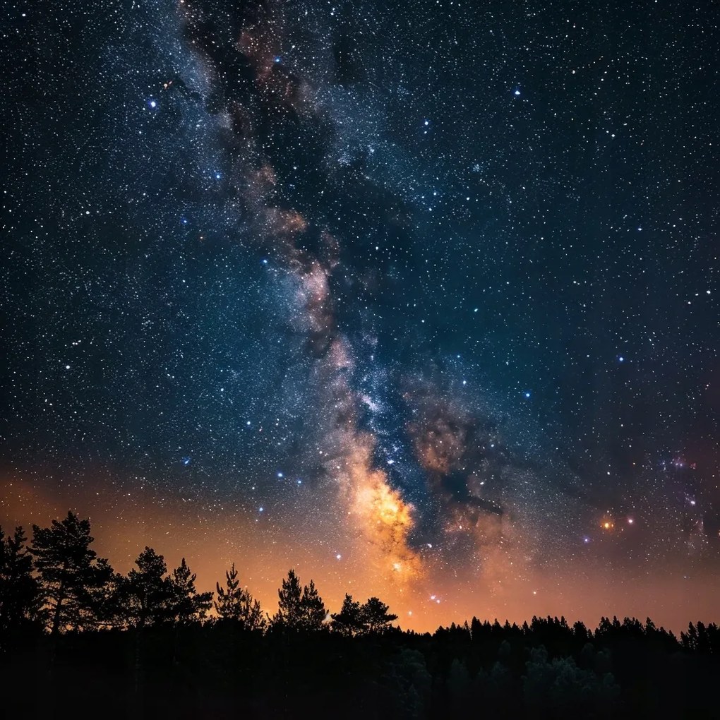 Canvas Vászonkép Éjszaka Égbolt Csillagok Tejút Galaxis 40x40