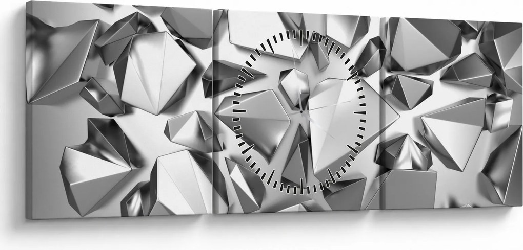 A 3D absztrakció képe (órával) (90x30 cm)