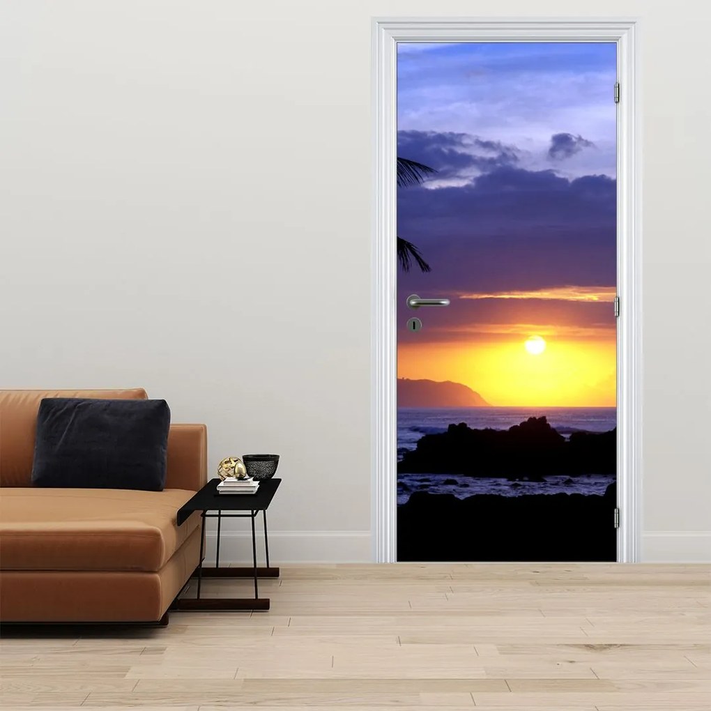 Fotótapéta ajtóra - Naplemente a tenger felett (95x205cm)