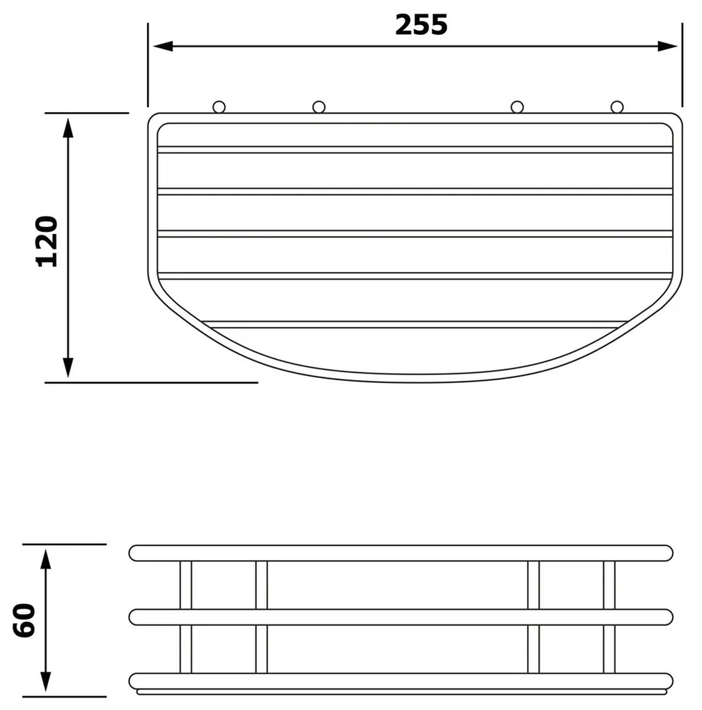 AQUALINE 37004 Chrom line polc, ezüst