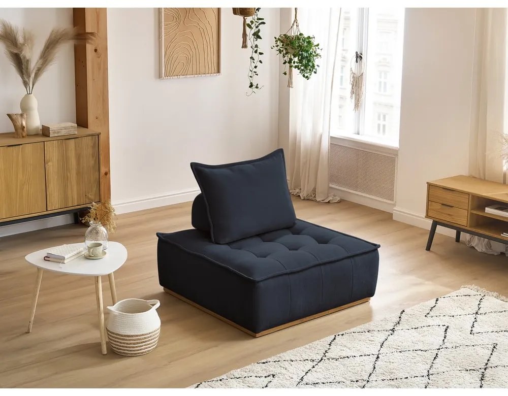 Sötétkék zsenília fotel Elisa – Bobochic Paris