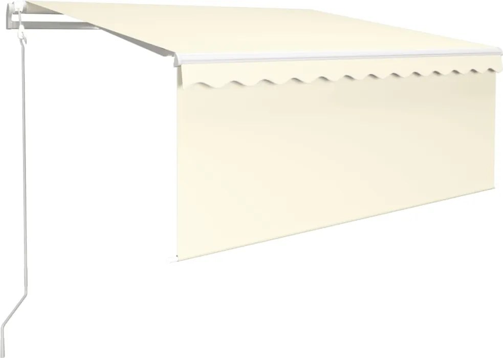 vidaXL krémszínű szélérzékelős, LED-es napellenző redőnnyel 3 x 2,5 m