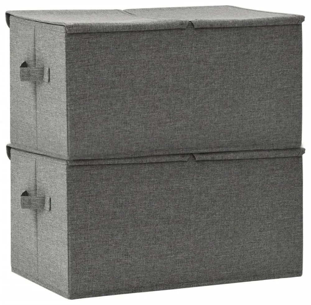 2 db antracitszürke szövet tárolódoboz 50 x 30 x 25 cm