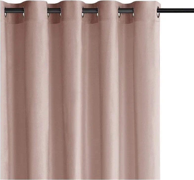 Világos rózsaszín bársony dimout (részleges sötétítő) függöny 530x175 cm Velto – Filumi