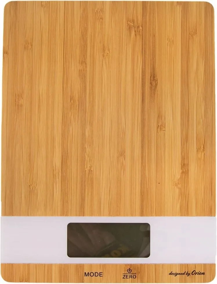 Konyhai mérleg bambusz elektronikus lapos 5kg precíziós LCD élelmiszer
