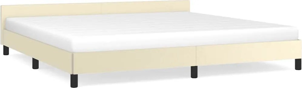 vidaXL krémszínű ágykeret fejtámlával matrac nélkül 200x200 cm