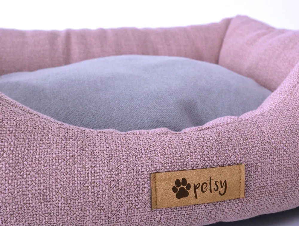 PETSY CONNIE poliészter kutyafekhely - pink-szürke - 90 cm (*)
