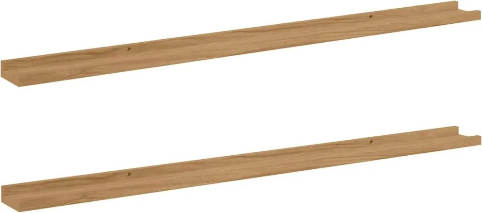 vidaXL Falpolc polcokkal tárolóval 2 pcs Barna 115 x 9 x 3 cm Faanyag
